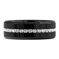 thumbnail image 2 of Mens Black Plated Stainless Steel Band With Cubic Zirconia, 2 of 4