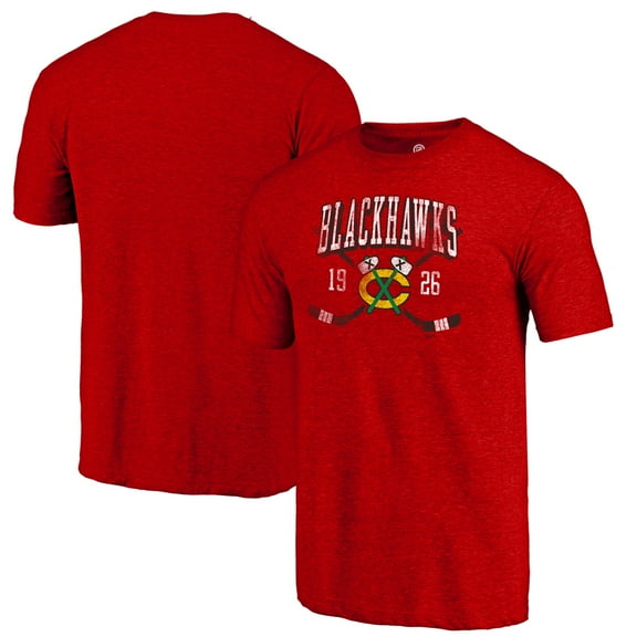 Men's  Red Chicago Blackhawks Line Shift Tri-Blend T-Shirt