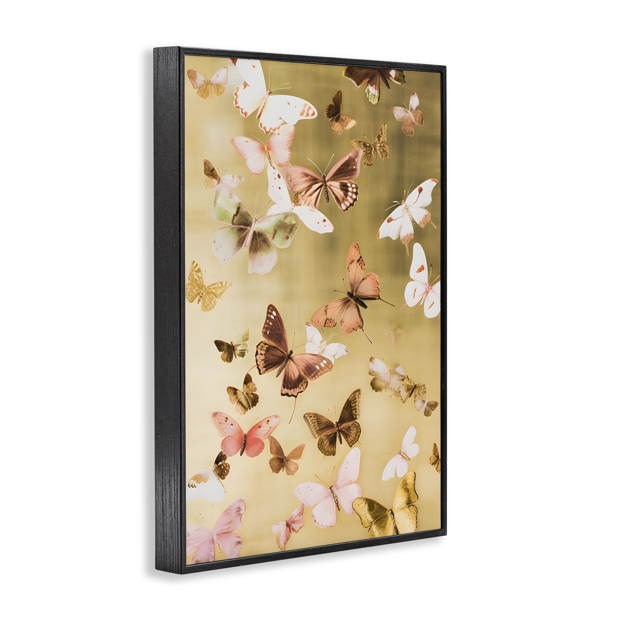 Stupell Industries Papillon Butterfly Array Animals & Insects Painting Black Framed Art Print Wall Art, 12 x 18