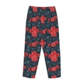 thumbnail image 5 of Naloa Rose Flowers Print Women’s Ultra-Soft Comfy Pajama Lounge Pants with Pockets & Drawstring, 5 of 8