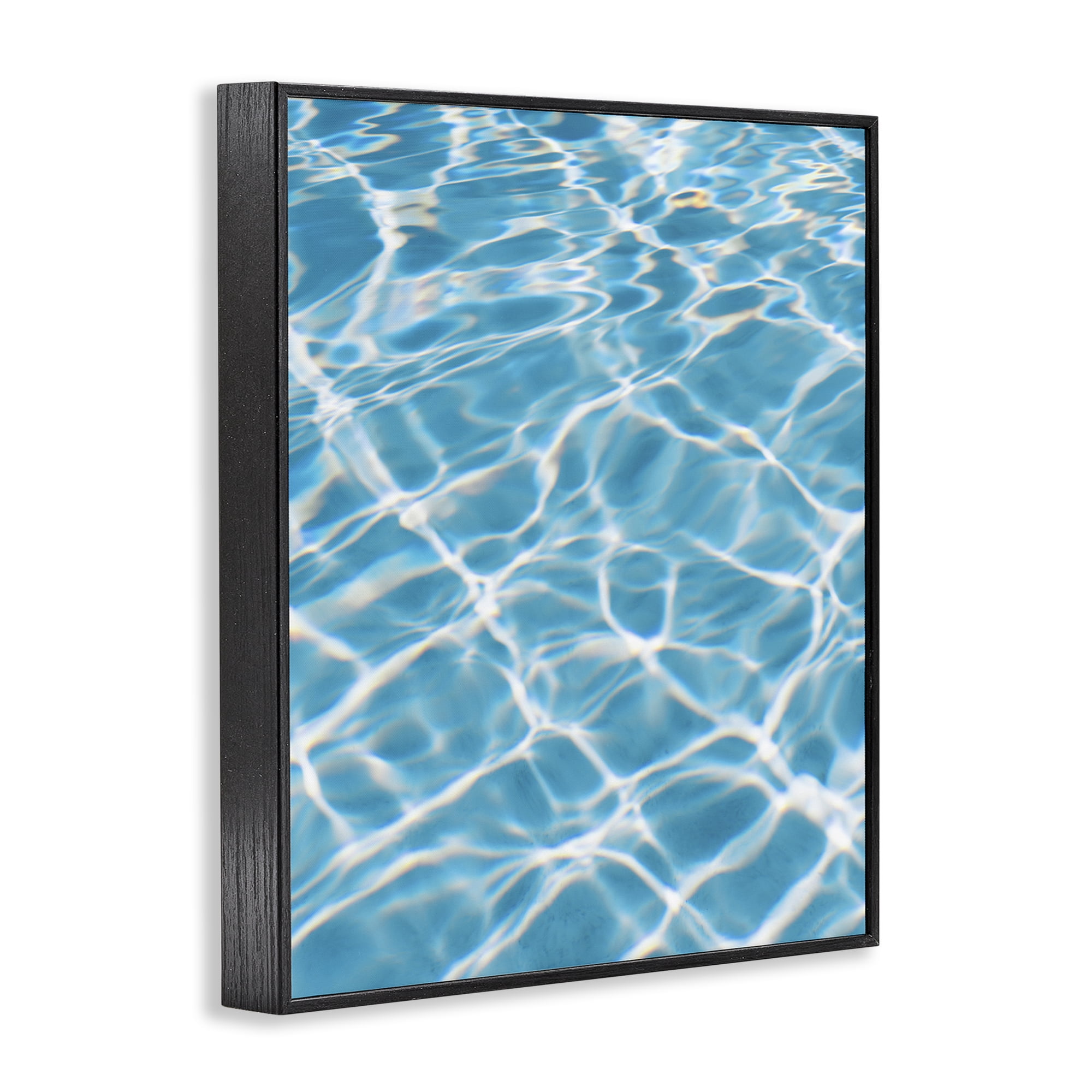 Stupell Industries Summer Water Reflection Abstract Painting Black Framed Art Print Wall Art, 24 x 30