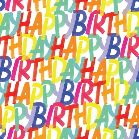 Jillson & Roberts Gift Wrap, Rainbow Birthday (8 Rolls 5ft x 30in)