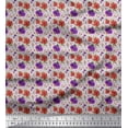 thumbnail image 1 of Soimoi Gray Rayon Fabric Ranunculus & Chrysanthemum Floral Print Fabric by the Yard 56 Inch Wide, 1 of 3