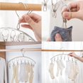 thumbnail image 2 of QPENWEI Paquet de 2 Séchoir à Linge en Acier Inoxydable avec Crochet Coupe - Vent, Porte - Linge, Porte - Manteau avec 8 Clips pour sécher Les Chaussettes, Serviettes, Couches, vêtements pour bébés, G, 2 of 3