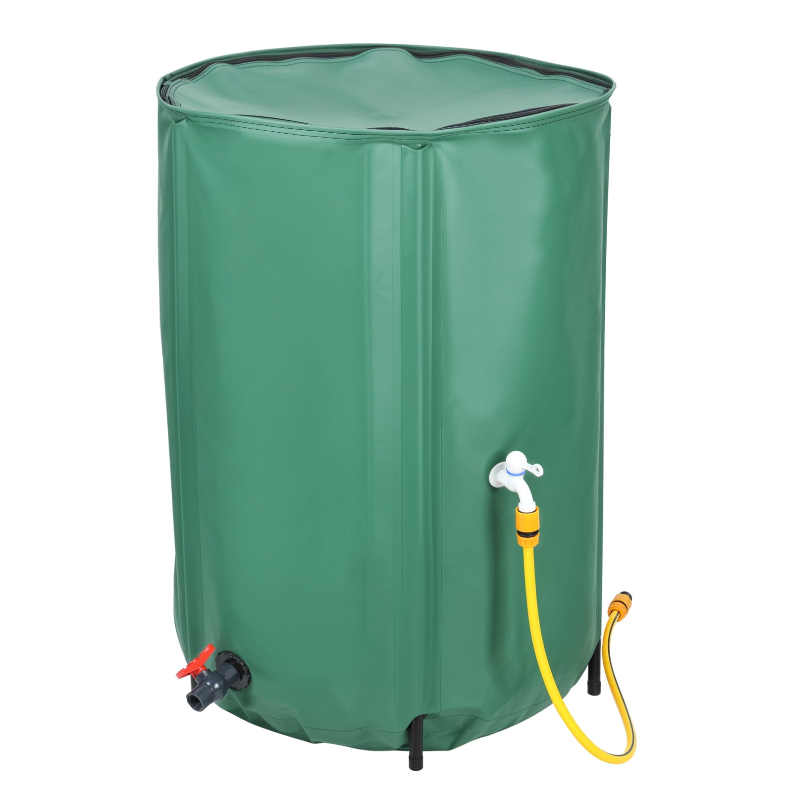 TidBay 53/100 Gallon Rain Barrel Water Collection System, Collapsible Portable Water Storage Tank, Rainwater Collector with Filter, Faucet with Switch