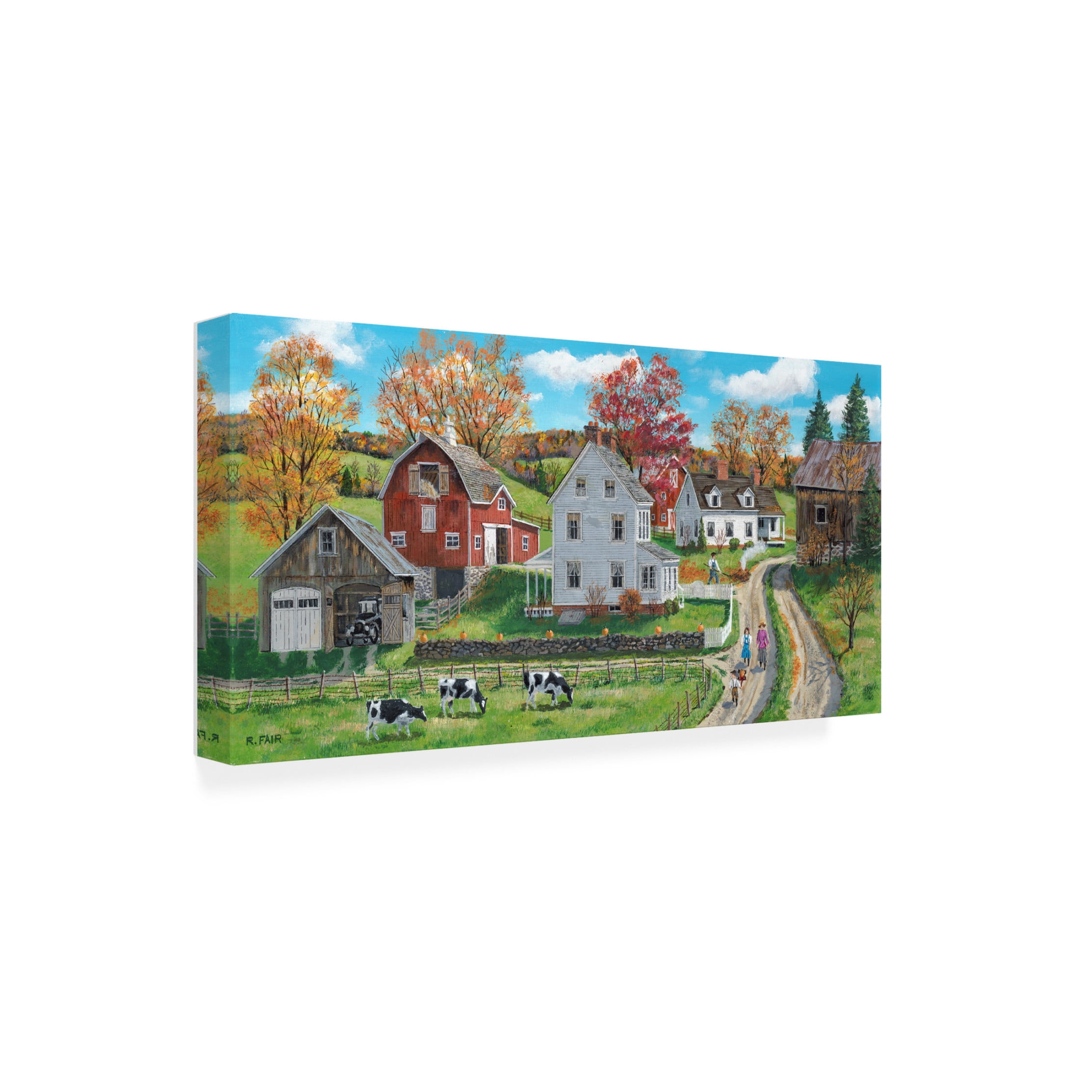 Canvas Wall Art - Bob Fair 'Autumn Walk' Wall Art for Living Room, Bedroom, or Office Décor by Trademark Fine Art - 24 x 12 Inches
