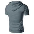 thumbnail image 5 of Zylarhe Men T Shirts Mens Summer Fashion Leisure Sports Solid Color Hoodie Pullover Shirt T Shirt Top Blouse Mens Compression Shirt, 5 of 8