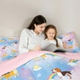 thumbnail image 4 of Castle Fairy Kawaii Rainbow Dogs Girl Bedding Comforter Set 7pcs,Starry Sky Queen Bedding Sets Super Cozy,Abstract Gradient Queen Sheet Sets,Lightweight Room Decor,Reversible, 4 of 8