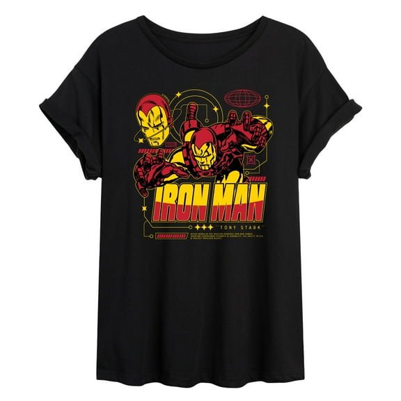 Marvel Iron Man - Tony Stark Armor Specs - Women's Oversized Graphic T-Shirt
