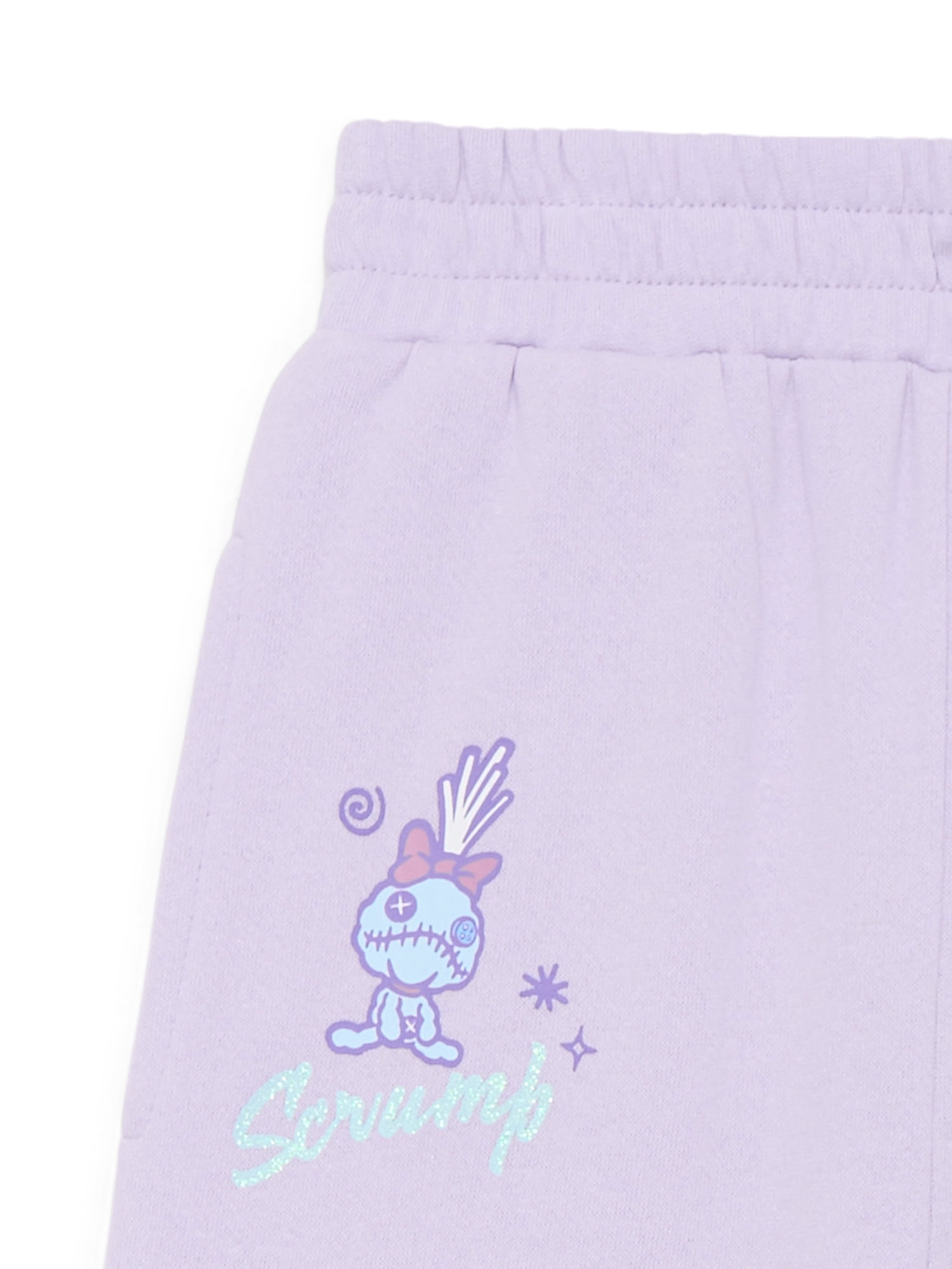 Lilo & Stitch Girls Graphic T-Shirt and Wide Leg Fleece Pant Outfit Set, 2-Piece, Sizes 4-16