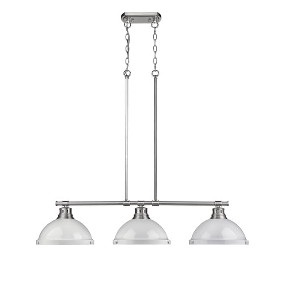 Yep by Golden Lighting Duncan 3-light Island Light in Pewter and White shade