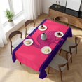 thumbnail image 3 of Pink Navy Blue Flamingo Table Cloth Waterproof Tablecloths, Summer Beach Coastal Modern Art Tablecloth Dining Table Cover for Kitchen Party Tabletop Outdoor, Rectangle Tablecloth 54x108 Inch, 3 of 9