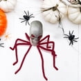 thumbnail image 2 of JeashCHAT Halloween Skeleton Spider Toy for Kids, Small Spider - Realistic Scary Skull, Red Eyes, Bendable Colorful Plush Spider Legs - Halloween Decorations Party Prop (Red), 2 of 6