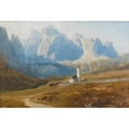 thumbnail image 2 of Anton Hlavacek 24x17 Black Ornate Framed Double Matted Museum Art Print Titled: View of Kolfuschg with the Geisler Group, 2 of 5