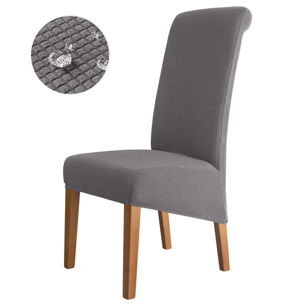 Fundas para sillas con respaldo alto, Jacquard, elásticas, tamaño XL, para comedor, protectores de asiento antisuciedad, fácil cuidado, 2 uds.
