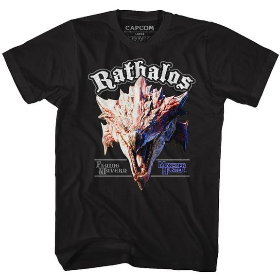Monster Hunter Ratholos Black Adult T-Shirt 3Xlt