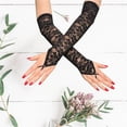thumbnail image 3 of HOMEIORA Women's Gloves Protection Long Lace Gloves Fingerless Elbow Length Lace Gloves for Party, Adult Size - Black, 1 Pair, 3 of 5
