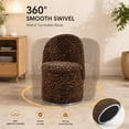 thumbnail image 6 of Casa Pura Furniture Swivel Accent Chair with Storage, Round Upholstered Barrel Chair with Foldable Backrest, Brown Leopard, 6 of 7