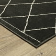 thumbnail image 3 of Woven Trends Marvel - RAY12 - Modern Style, Diamond Pattern, Pet & Family Friendly, Living Room, Dining Room, Office, Low Pile Polyester Area Rug in Black - 6' x 9', 3 of 3