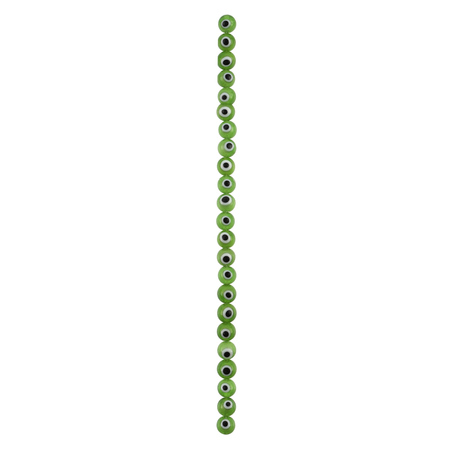 Bead Landing Lampwork Glass Round Evil Eye Beads, 8mm, 12 Pack