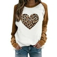 Odbmxy Womens Plus Size Sweatshirts Long Sleeve Leopard Print Womens