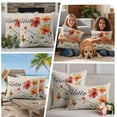 thumbnail image 5 of Orange Red Floral Outdoor Waterproof Pillow Covers, Vintage Pastoral Botanical Butterfly Decorative Square Throw Pillowcase Sofa Cushion Sham for Patio/Couch/Chair, 24"x24" 2 Pack, 5 of 8
