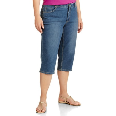 denim plus capri comfort waistband faded glory