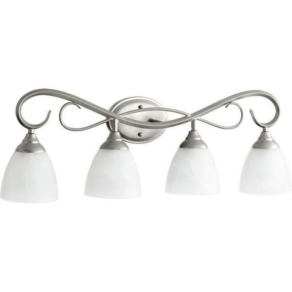 Avondale Drove 4 Light Bathroom Light in Bailey Street Home Home Collection Style 31.5 inches Wide By 10.5 inches High-Classic Nickel Finish-Faux