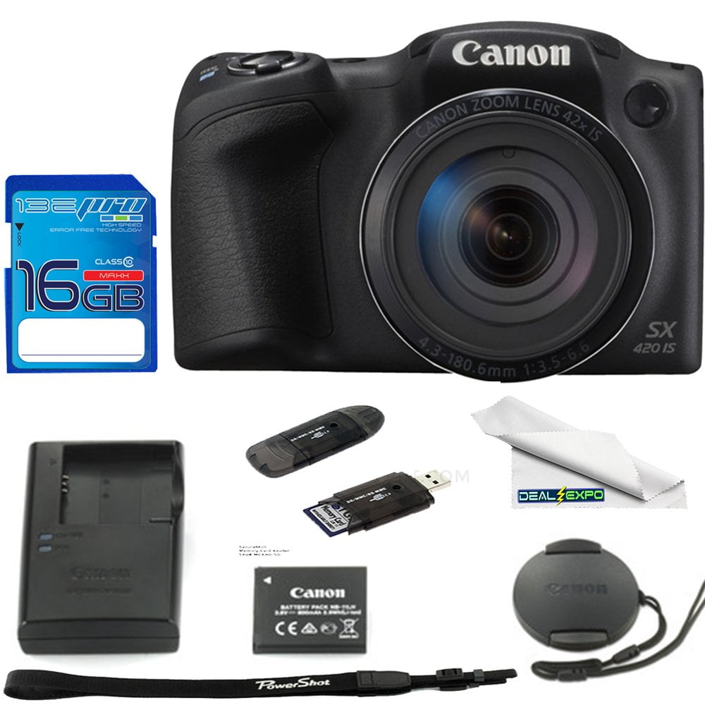 Canon PowerShot SX420 Digital Camera w/42x Optical Zoom - Wi-Fi & NFC  Enabled (Black) - Deal-Expo Bundle - Walmart.com