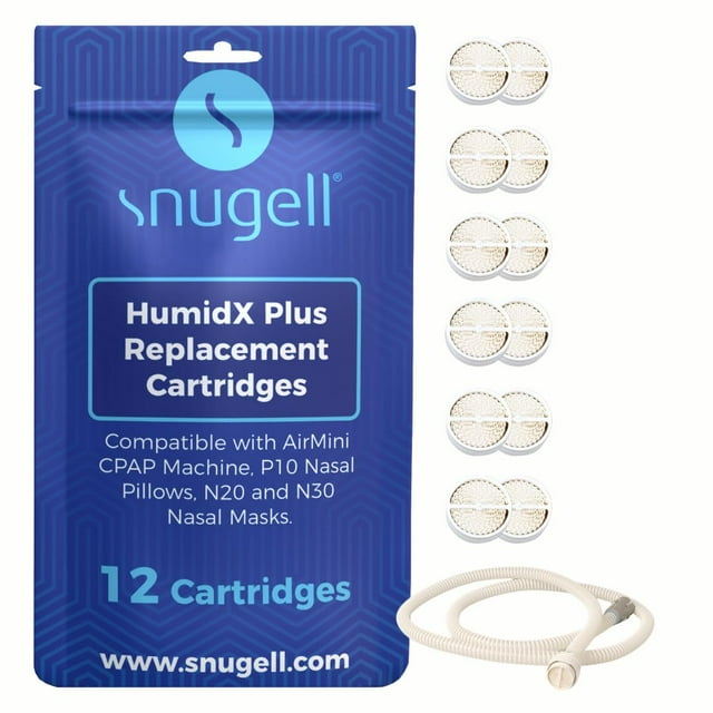 Snugell HumidX Plus pour Machine AirMini CPAP – Lot de 12 – Cartouches de Remplacement pour ResMed AirMini HumidX –