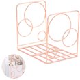 thumbnail image 3 of Bookends Black, Decorative Metal Book Ends Supports for Shelves, Unique Geometric Design, 3 of 4
