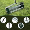 thumbnail image 3 of LuckyNote Heavy Duty Rolling Lawn Aerator, Push Spike Lawn Aerator with 3‑Piece Long Steel Handle, Rotary Tine Soil Aerator for Garden Yard, Silver, 3 of 8