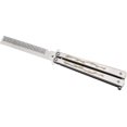 thumbnail image 5 of Peine de mariposa de acero inoxidable Balisong plegable plateado, 5 of 5