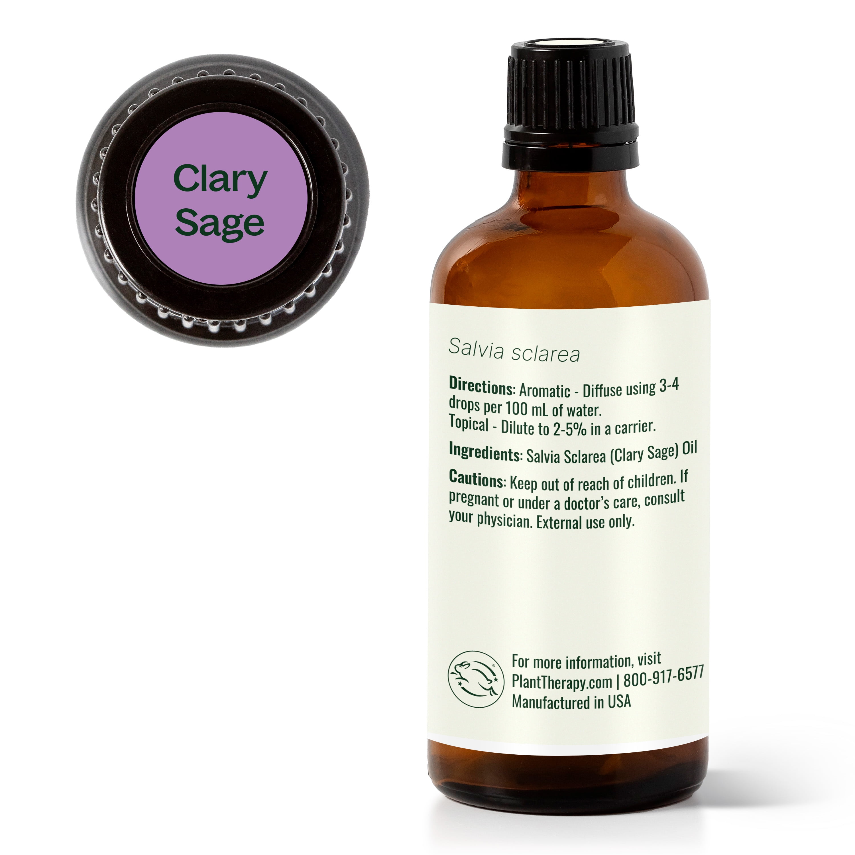 Plant Therapy Clary Sage Essential Oil 100 ml (3.3 oz) 100% Pure, Natural Aromatherapy, for Women's Health