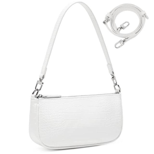 Bolso de hombro pequeño para mujer Y2K, bolso de mano blanco