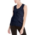 thumbnail image 1 of Max Studio London Blouse en Tricot à Volants pour Femmes Rebecca, Bleu, Petit, 1 of 1