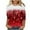 Red, variant on ICHUANYI Women's Fashion Comfortable Crewneck Shirt 3/4 Sleeve Floral Print Casual T-shirt Pullover