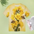 thumbnail image 5 of Bee And Flowers T-Shirt O Neck Retro Print Big Size T-Shirts Short Sleeve Tees Womens Pretty Design, 5 of 5