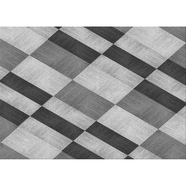 Ahgly Company Tapis Rectangulaire Lavable en Machine Intérieur Transitionnel Gris Carbone, 2 Pieds x 4 Pieds
