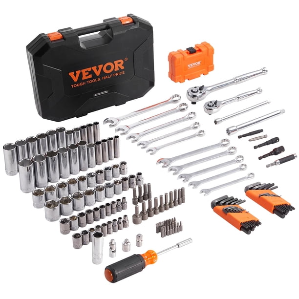 Juego de herramientas mecánicas VEVOR XL3263 145 piezas con estuche de almacenamiento