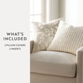 thumbnail image 3 of Noble Linens 2-Pack Decor Throw Pillows Floral Natural and Yarn-Dyed Bengal Stripe, 3 of 4