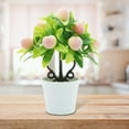 thumbnail image 3 of Ludlz Artificial Mini Potted Plants Fake Plastic Plants for Home Office Desk Room Greenery Decoration Orange Lemon Peach Fruit Tree Bonsai for Living Room, 3 of 8