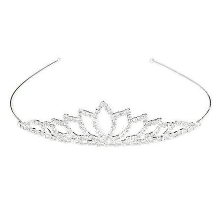 

Wedding Bridal Rhinestone Decor Hairband Hair Clip Hair Loop Tiara (Sliver)