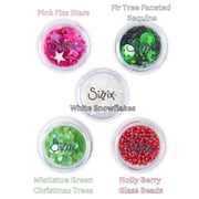 Sizzix Christmas Fir Tree Sequins & Beads in 5 Pots with Festive Embellishments
