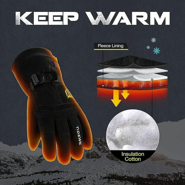 Heated Gloves With 2 Battery Packs, Waterproof Rechargeable Heating Gloves  For Men Women, Winter Thermal Warm Gloves For Hunting Fishing Skiing Snowbo  