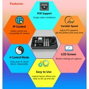 AVKANS Super PTZ Camera Joystick Controller, IP NDI PTZ Camera Controller Keyboard with 4D Joystick for Worship Church Live Streaming, PoE Enable