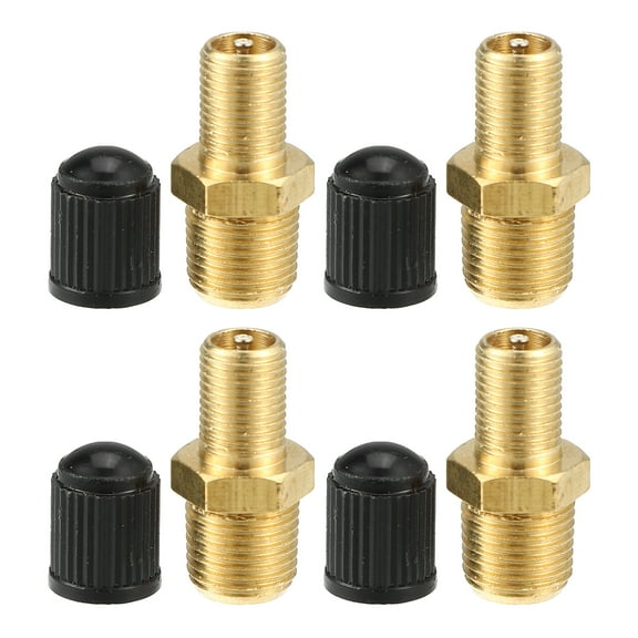 Universal 1/8 Inch NPT Tank Valve Air Tank Fill Valve with Anti-Corrosion Brass Valve and Caps 4pcs