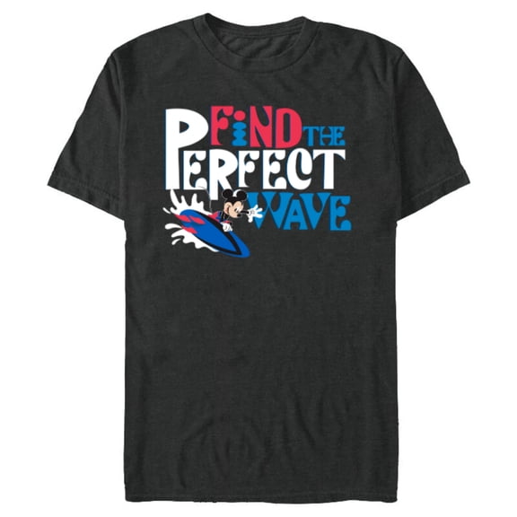 Disney Mickey Mouse Summer Surfing Find the Perfect Wave- Short Sleeve Blended T-Shirt for Adults - Customized-Dark Heather