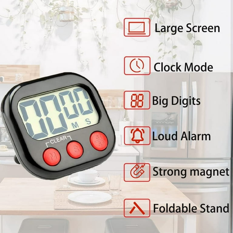 Kitchen Timer - Magnetic Countdown Timer With Large LED Display