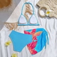 thumbnail image 5 of SGMVNU Girls Swimsuit Bikini Set with Cover up Wrap Skirt 3 Piece Swimwear Set V Neck Ruffle Bathing Suits for Girl (Size 7-8 Years, bz1-Sky Blue), 5 of 6